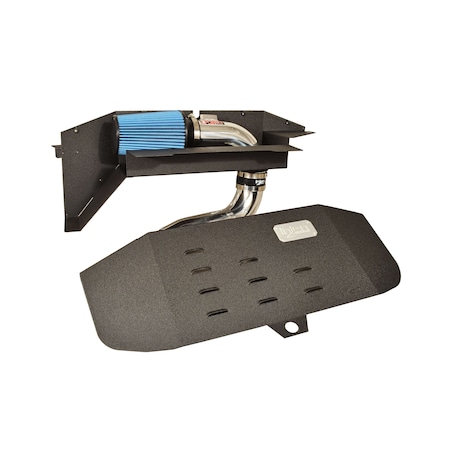 Injen Short Ram Intake System Polished Aluminum Tube Blue Dry Media Filter With Air Box With Scoop SP1122P